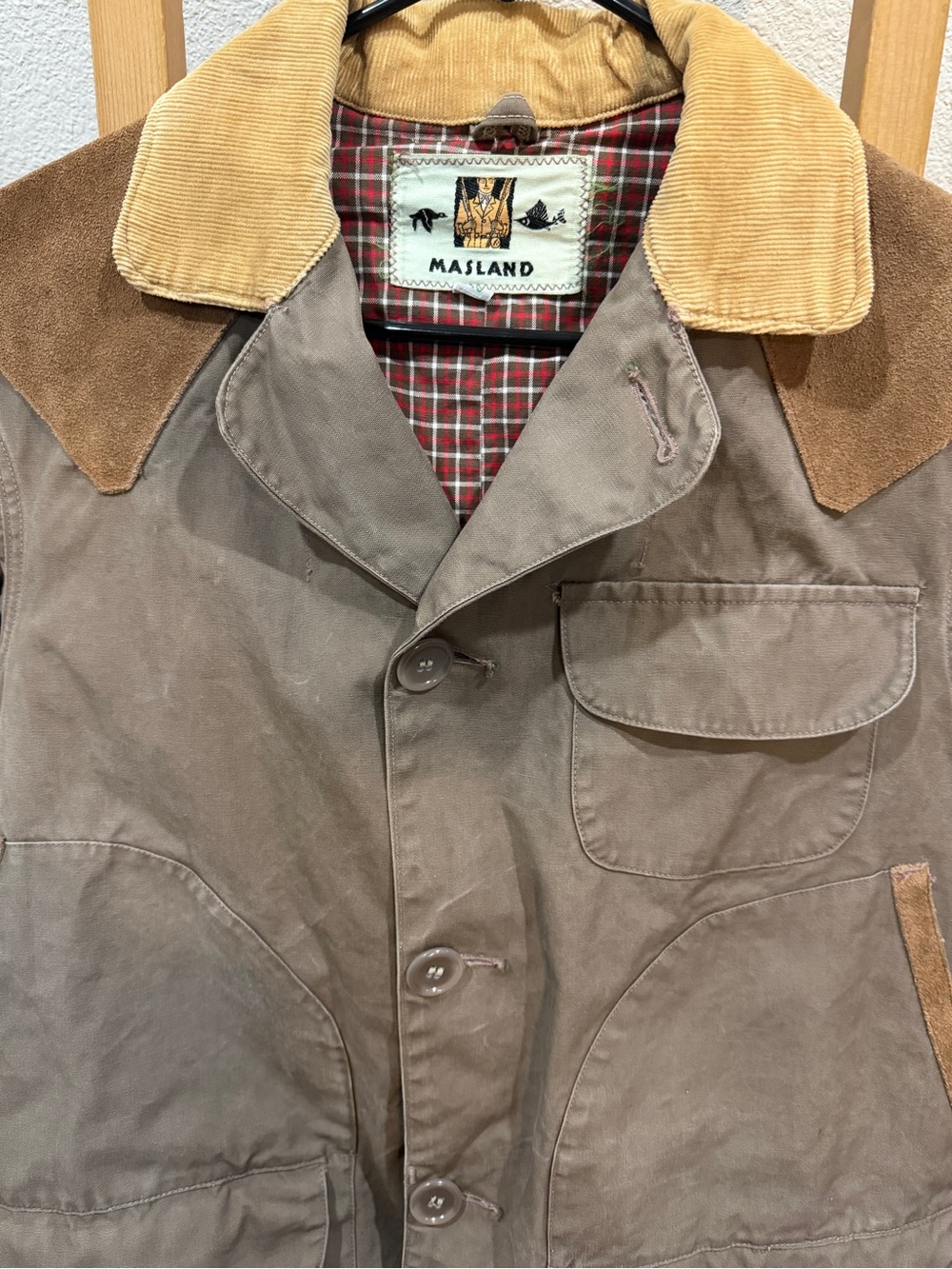 Vtg 50s Masland Canvas Hunting Field Jacket w/ Hood Size 40
